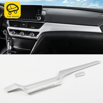 

CARMANGO for Honda Accord 10th 2018-2020 Car Dashboard Center Console Chrome Pad Cover Trim Frame Sticker Interior Accessories