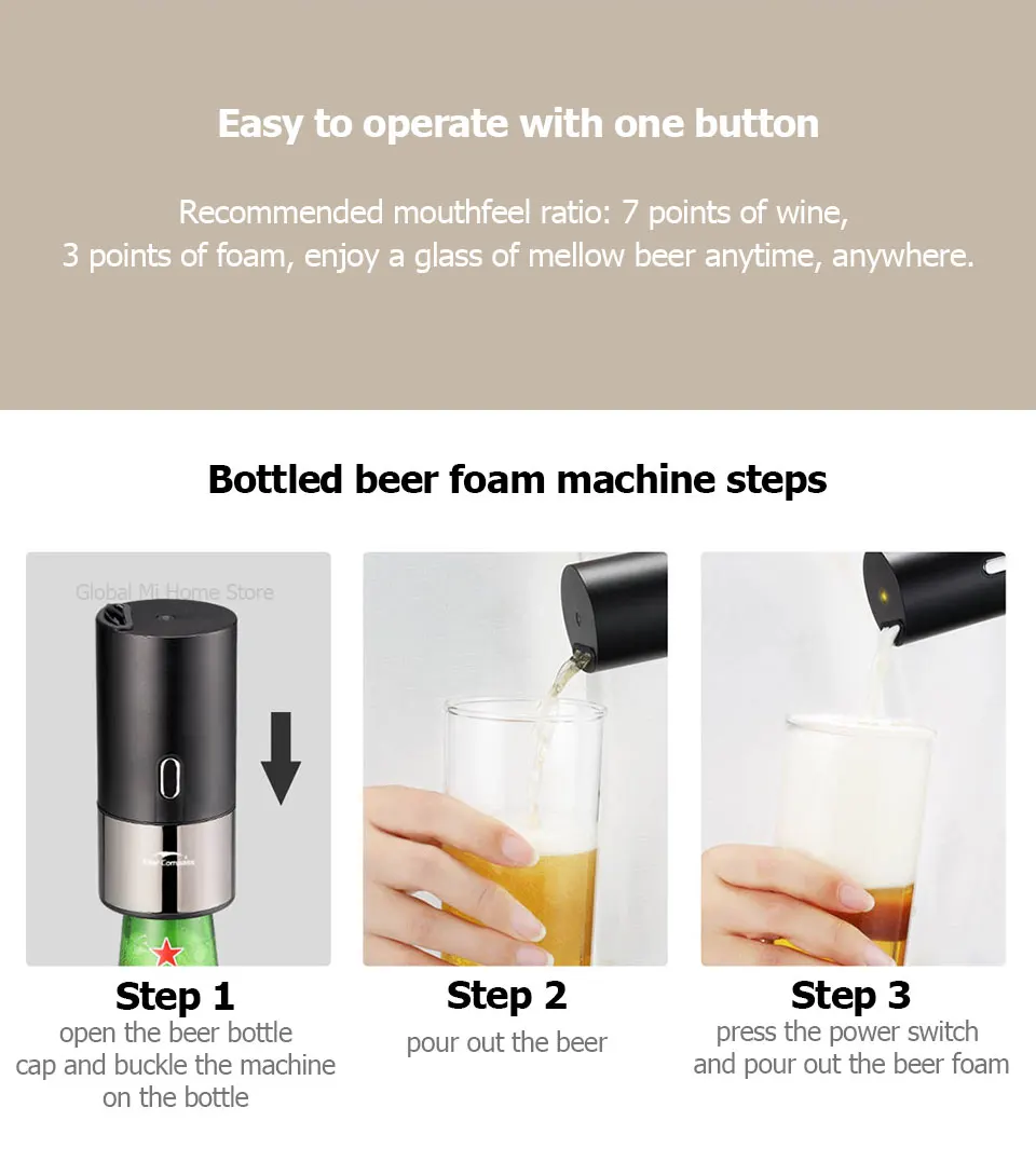 STARCOMPASS Portable Beer Cooler Beer Foam Machine Use With Special Purpose For Bottled and Canned Beers Cabinet