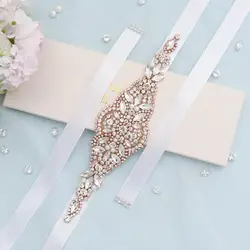 Delicate Wedding Belts Bridal Belt Rhinestone  Bride Sash Wedding Dress Accessories Rose Gold Diamond Wedding Accessories
