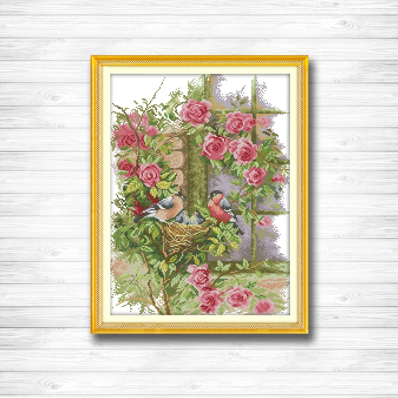 

Happy family animal birds Style Home Decor Counted Print on canvas DMC 14CT 11CT DMS Cross Stitch Needlework Kits Embroidery Set