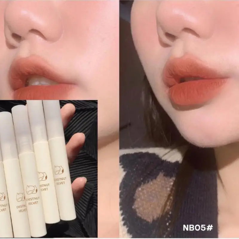 6 Colors Velvet Matte Lip Glaze Chestnut Waterproof Lasting Non Fading For Lady Sexy Lip Makeup Liquid Lipstick Cosmetic TSLM1