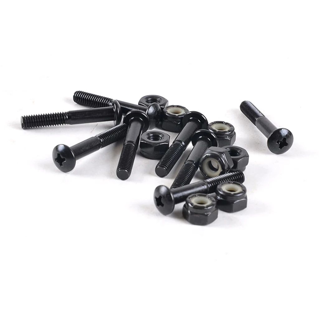 8pcs Longboard Skateboard 33mm Bolts Screws with Nuts Set Hardware for Speed Racing Skateboard Street Freestyle Skateboard