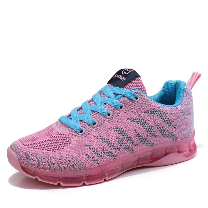 Navy Pink shoes FLARUT/женские кроссовки; уличная спортивная обувь для бега; дышащая обувь с воздушной подушкой; обувь для бега и работы на плоской подошве; Легкая трикотажная обувь для занятий спортом - Цвет: Navy Pink shoes