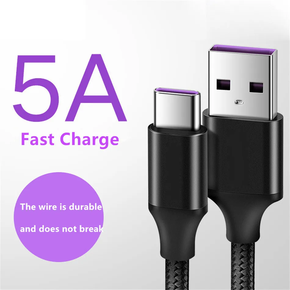 1 м USB C кабель 5А для быстрой зарядки и передачи данных USB кабель-удлинитель для huawei mate9 для Xiaomi p9 usb type C кабель