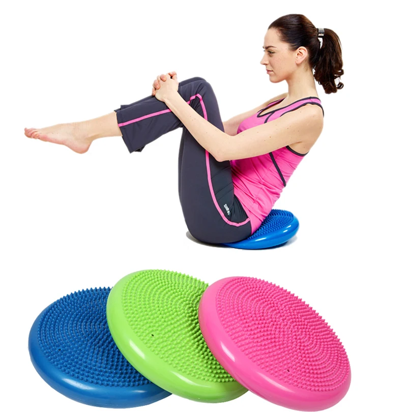 Durable Yoga massage cushion mat Universal Inflatable Yoga Wobble Stability Balance Disc Massage Cushion Mat Fitness Balls