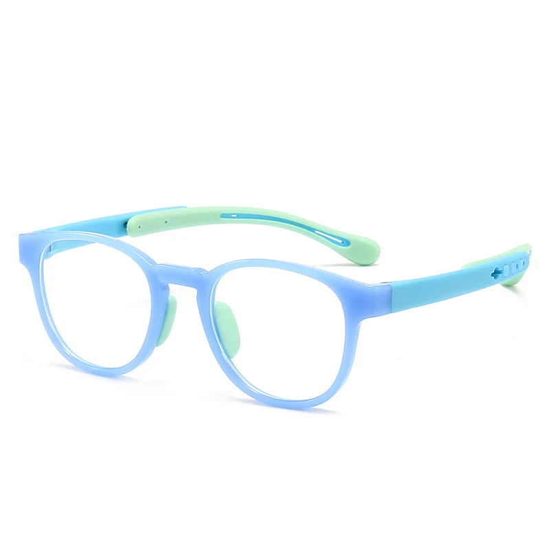 Round Frame Kid Anti-Blue Light Glasses TR90 Retro Ultra Light Eyeglasses Flat Mirror Boy Girl Class Glasses Frame Goggles 3