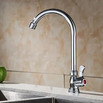 

Zinc Alloy Single Cold Kitchen Faucet Single Cold Sink 360 Rotating Faucet