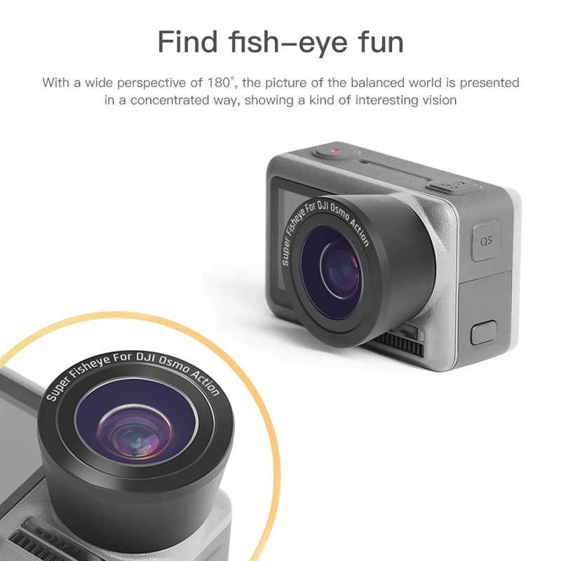 Для Dji Osmo Action дополнительное зеркало рыбий глаз широкоугольный Макро-телескоп Motion камера объектив фильтр телескоп Бинокль