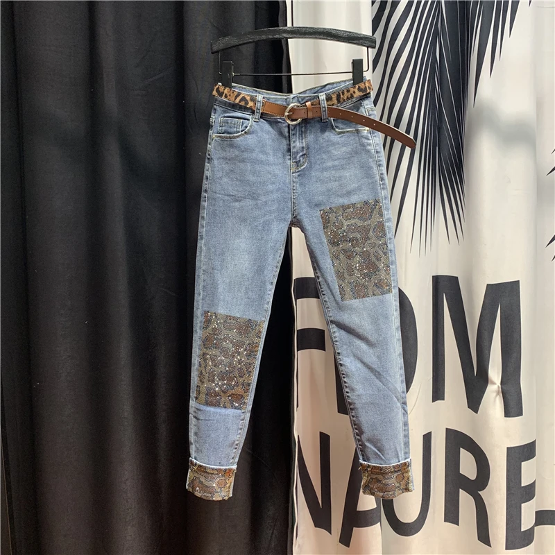 plus size rhinestone jeans