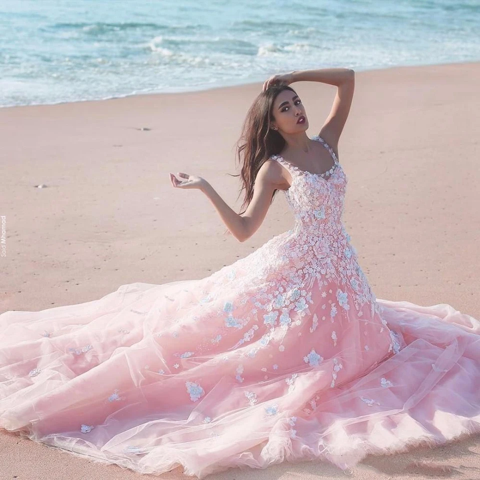 Pink Quinceanera Dresses Ball Gown Tulle 15 Anos Formal Party Robe Sweet 18 Vestidos Elegant Princess 16 Long Prom Dress