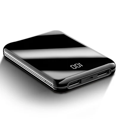 Black 10000 Xiaomi, полноэкранный мини внешний аккумулятор 30000 мА/ч, внешний аккумулятор, USB, портативное зарядное устройство для телефона, для IPhone, повербанк - Цвет: Black 10000