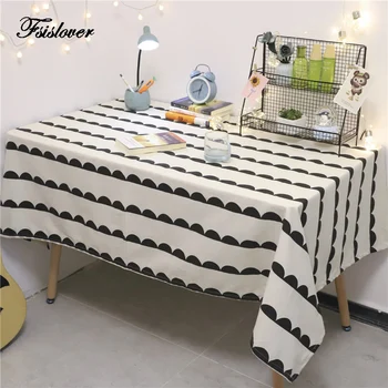 

FSISLOVER Cotton Waterproof Table Cloth ins Nordic Linen Tablecloth Rectangular Dining Table Cover Tafelkleed mesa nappe