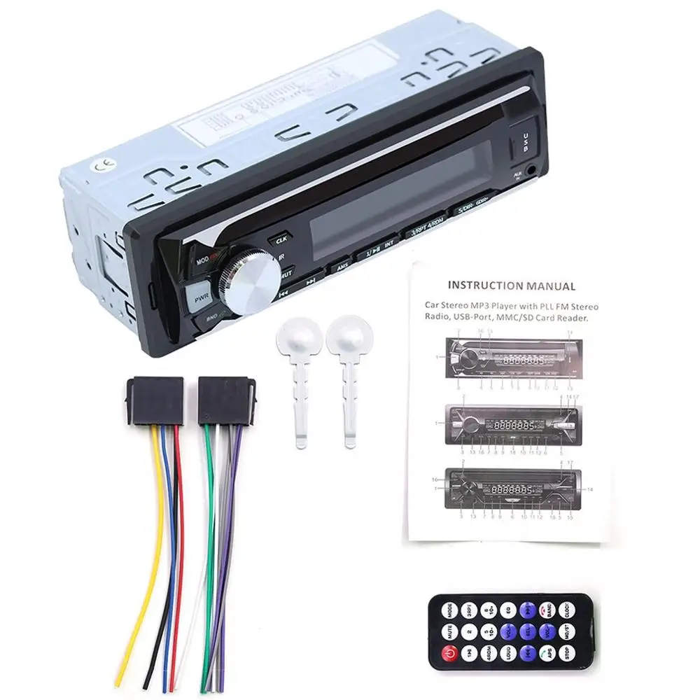 

12V Car Radio Stereo MP3 Player FM Receiver LCD Screen Support TF Card U Disk AUX-input Car Audio Player