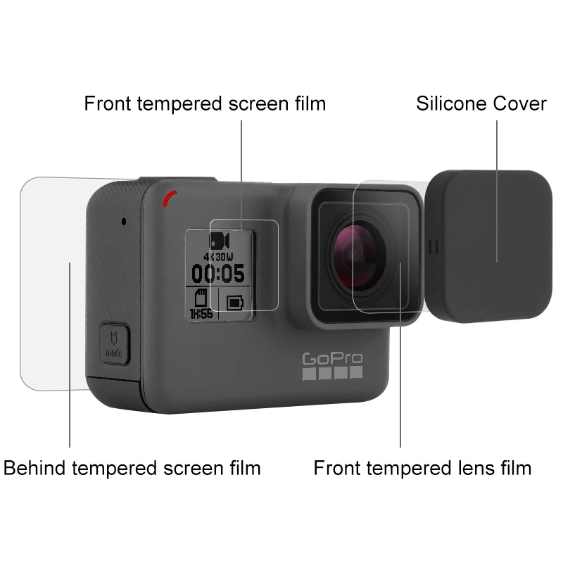 Screen Protector for GoPro Hero 7 Black 6 5 2019 Accessories Protective Film Tempered