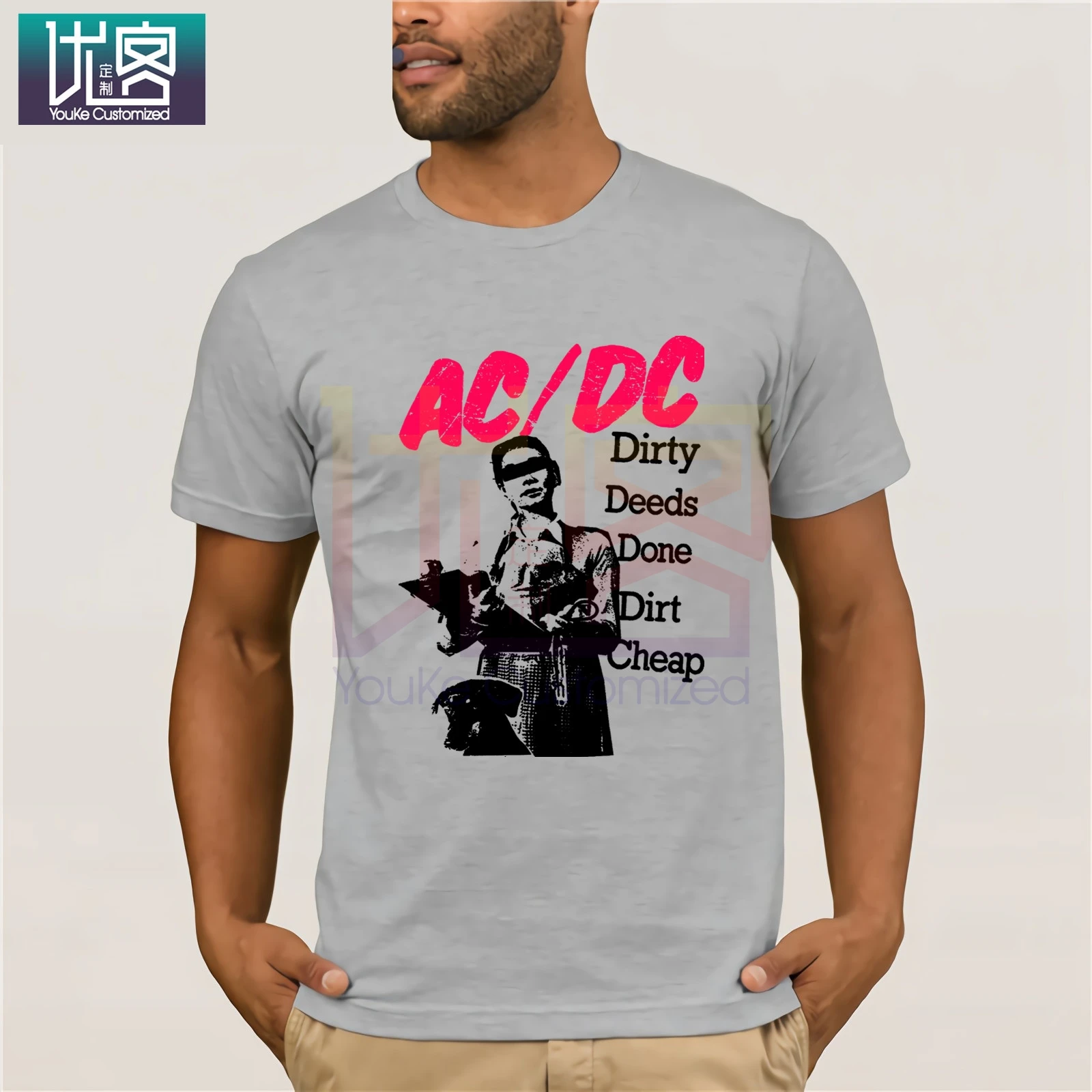 

AC DC Dirty Deeds Men's Regular Fit T-Shirt summer style men's short sleeve creative T-shirt tees Funny Tees Cotton Tops T Shirt