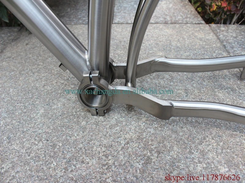 Perfect titanium full suspension bicycle frame with taper head tube special dropouts CNC plate rear rack 3 Perfect titanium full suspension bicycle frame with taper head tube special dropouts CNC plate rear rack 3