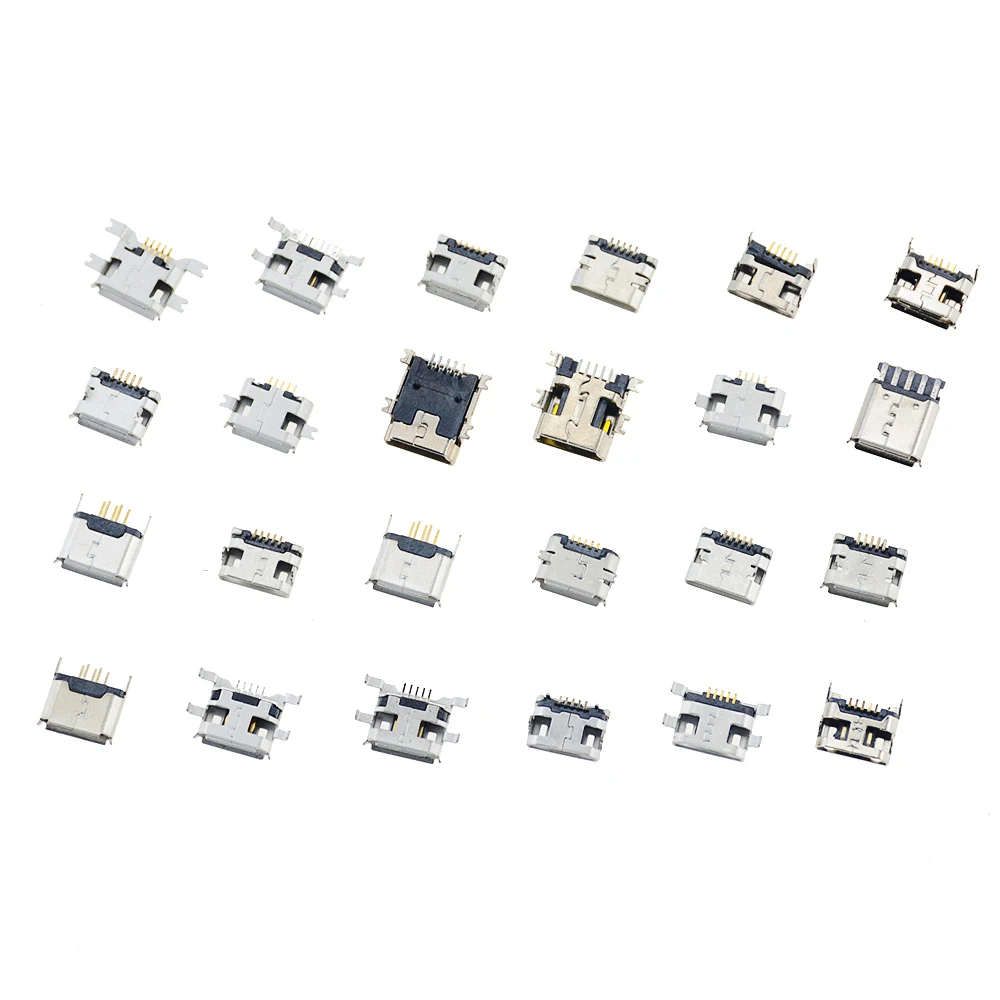 120 шт./кор. 24 моделей каждый 5шт микро муфтовый стыковочный USB коннектор Usb разъем Женский для MP 3 4 5 Другое аксессуаров для мобильных телефонов
