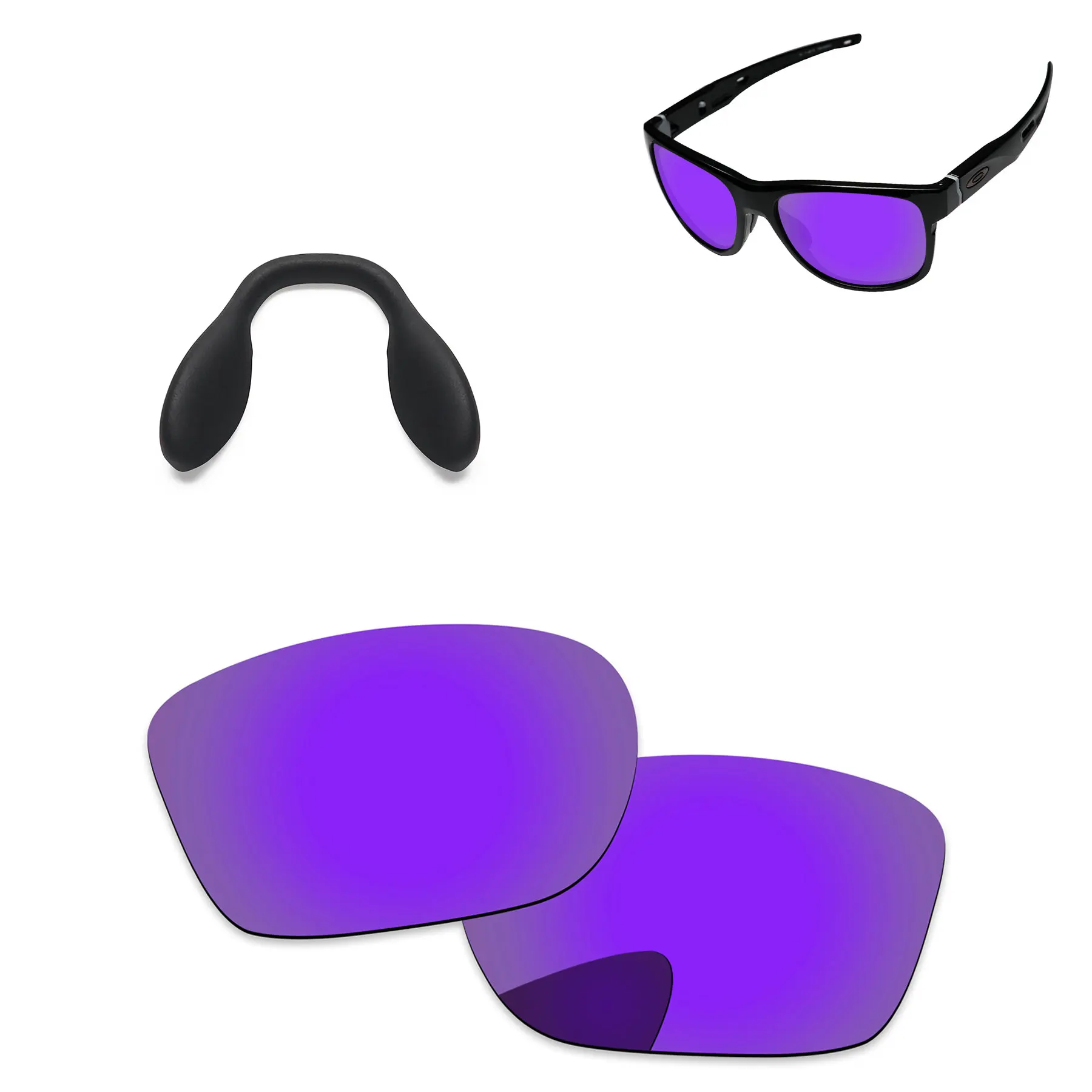 Plasma Purple PapaViva поляризованные Сменные линзы и черные носовые упоры для аутентичных солнцезащитных очков OO9361 - Цвет линз: Plasma Purple