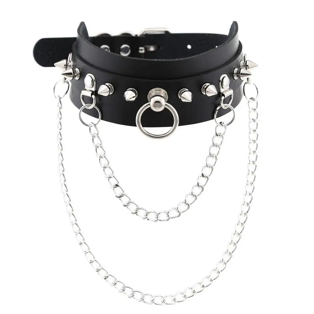 Harajuku Punk Rock Gothic Spike Rivet Chain Choker Necklace Jewelry Party Gift 
