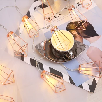 

Rose Gold Diamond LED Fairy Lights Battery Case Outdoor Decoration Water Drop Light String Christmas Day Bedroom Layout