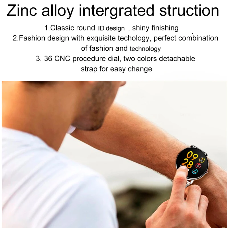 1.3inch Full Touch Smart Bracelet Heart Rate Oxygen Monitor Smart Wristband Bluetooth IP68 Waterproof Slim Watch