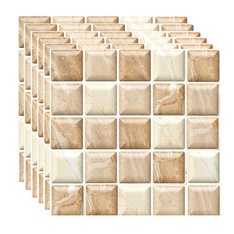 

10pcs/set 30*30CM Wall Sticker Kitchen Bathroom Brick Effect Tile Stickers Self Adhesive 3D Decal DIY Stickers Bedroom Decor