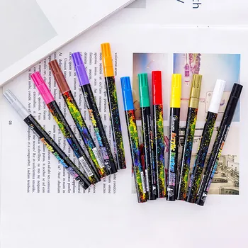 

12 Colors/Set 2.0mm Acrylic Paint Marker pen for Ceramic Rock Glass Porcelain Mug Wood Fabric Canvas Painting