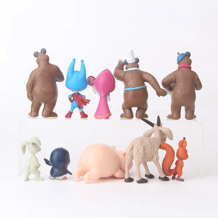 10 штук Фигурки игрушек игрушка модель украшения торта mashaing девушки куклы и модели медведя