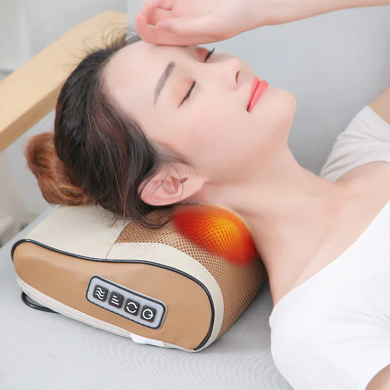 

Infrared Heating Neck Shoulder Back Body Electric Massage Pillow Shiatsu Massager Device Cervical Healthy Massageador Relaxation