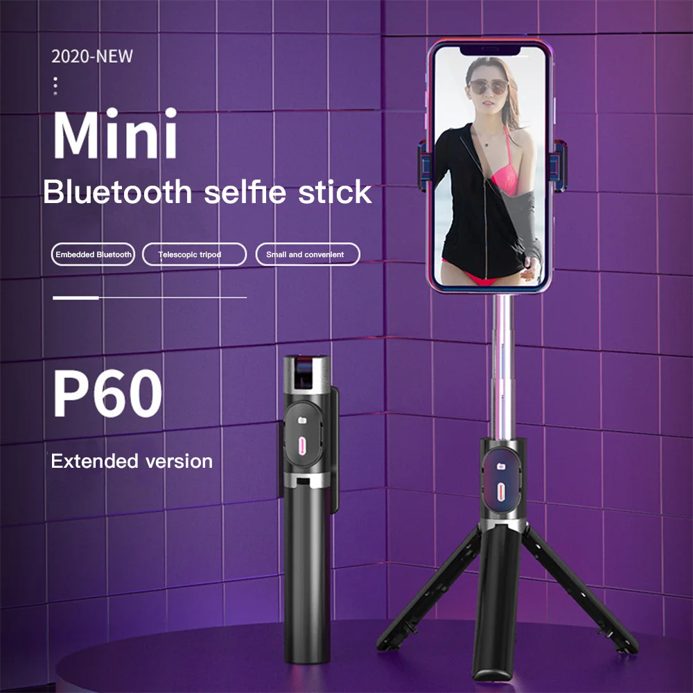 High quality Roreta 3 in 1 Wireless Bluetooth Selfie Stick Foldable Mini Tripod Expandable Monopod for iPhone IOS Android P60 (4)