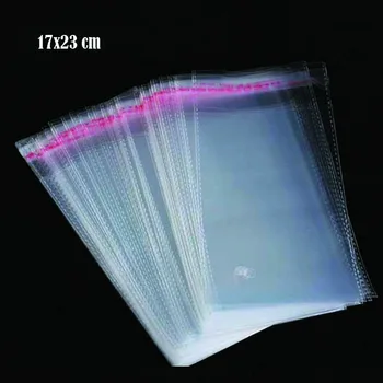 

200 pcs 17 x 23 cm Transparent Poly OPP Bag 6.69" x 9.06" Self Adhesive Seal Plastic Cellophane Cello Bags