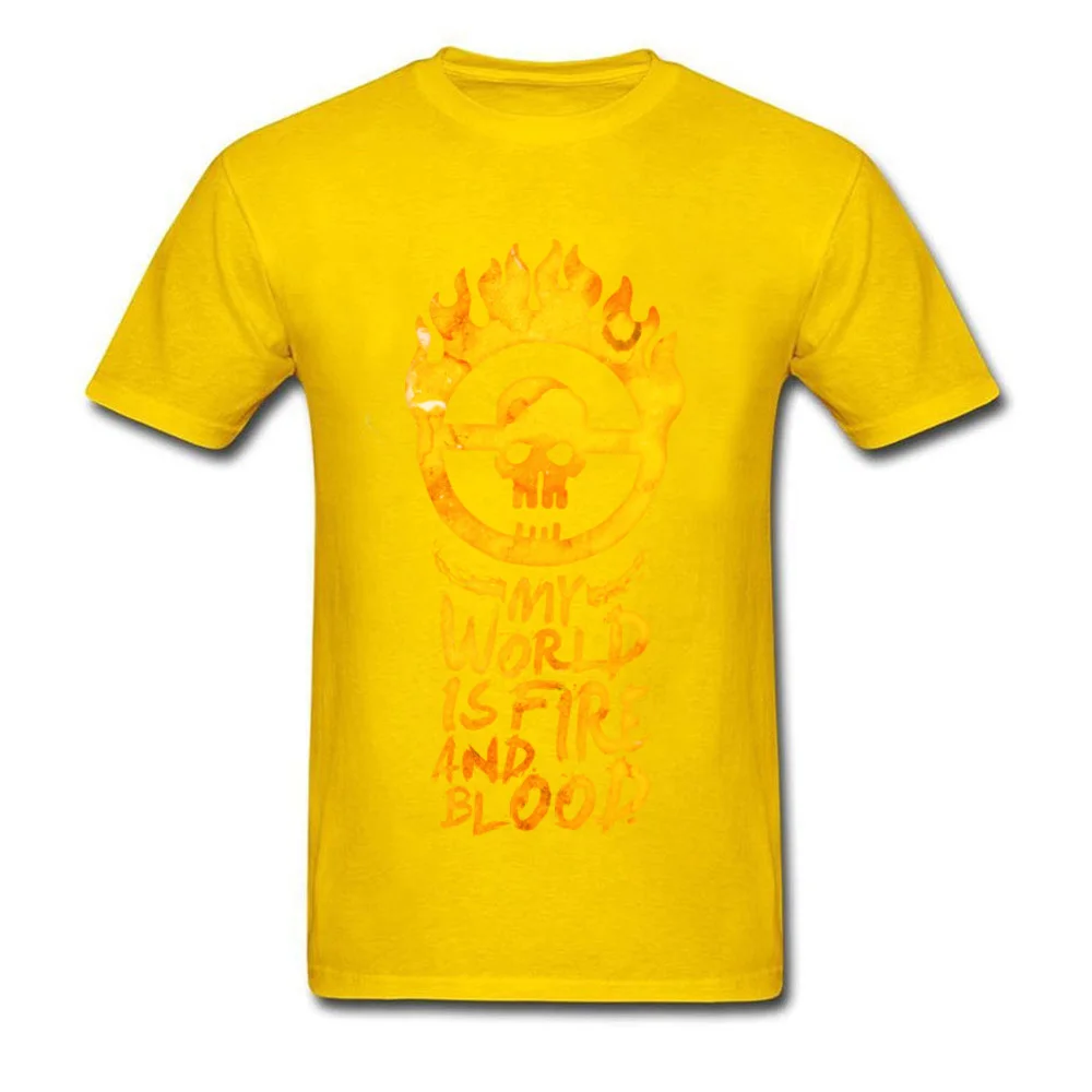 T Shirt My_world_is_fire_and_blood_-_Mad_Max_4306 Summer Short Sleeve 100% Cotton Crewneck Man T Shirt Printed Tees Retro My_world_is_fire_and_blood_-_Mad_Max_4306 yellow