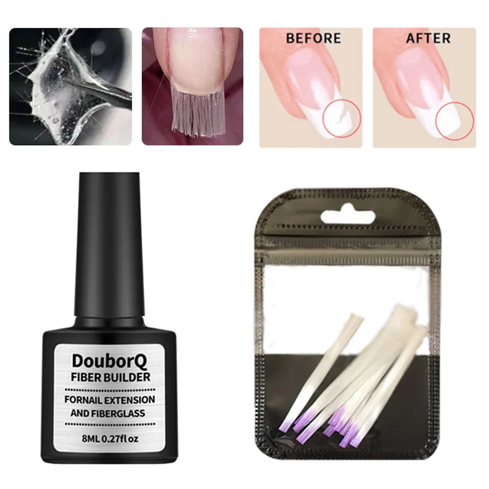 Quick Gel Poly Fiberglass Nail Extension Set Builder UV Gel Polish Gel