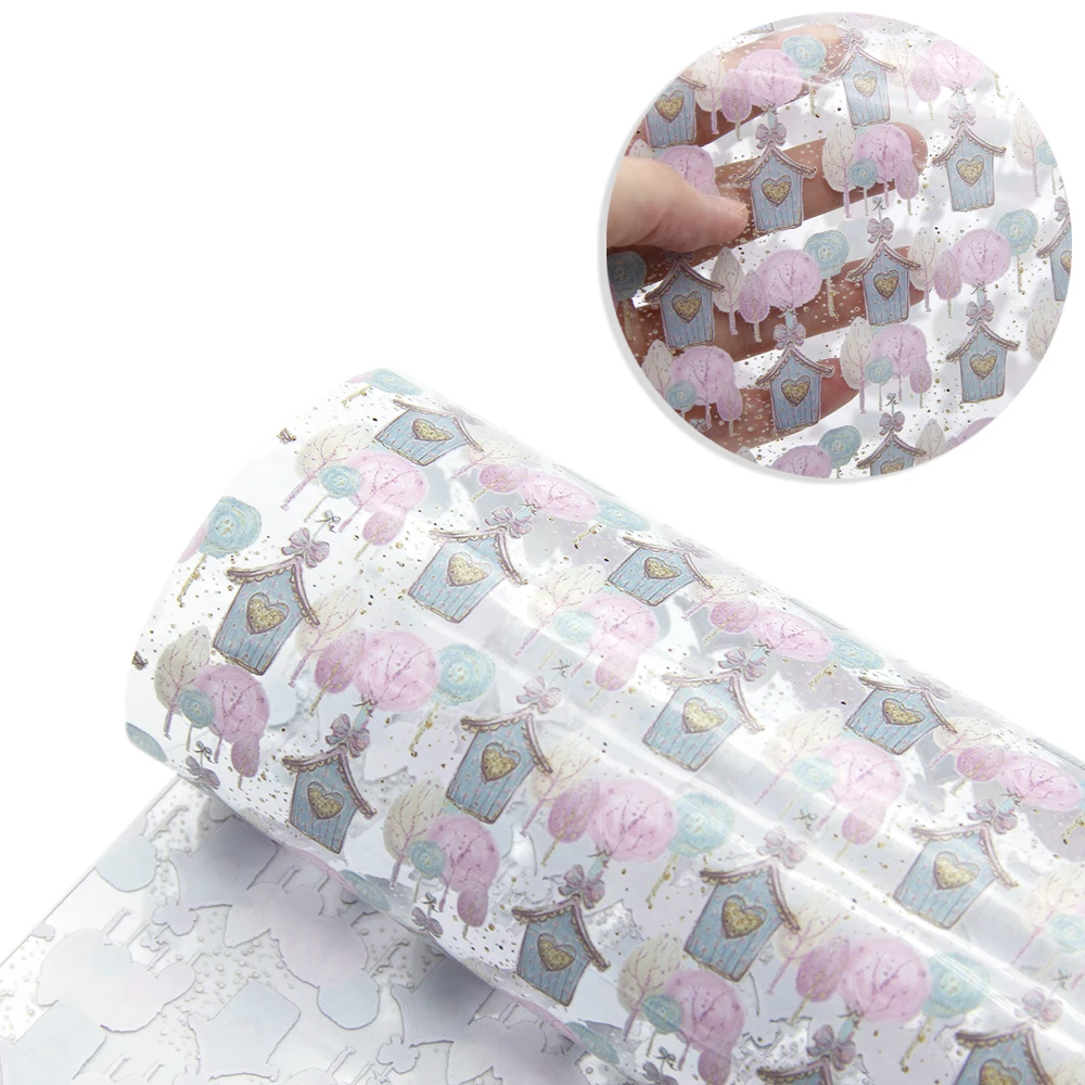 1095224001 David accessories, 20*34 см, прозрачный, с УФ-принтом, синтетический, сделай сам, бант, материал, вечерние, украшение, искусственная кожа, ткань, 1Yc8161 - Color: 1095224001