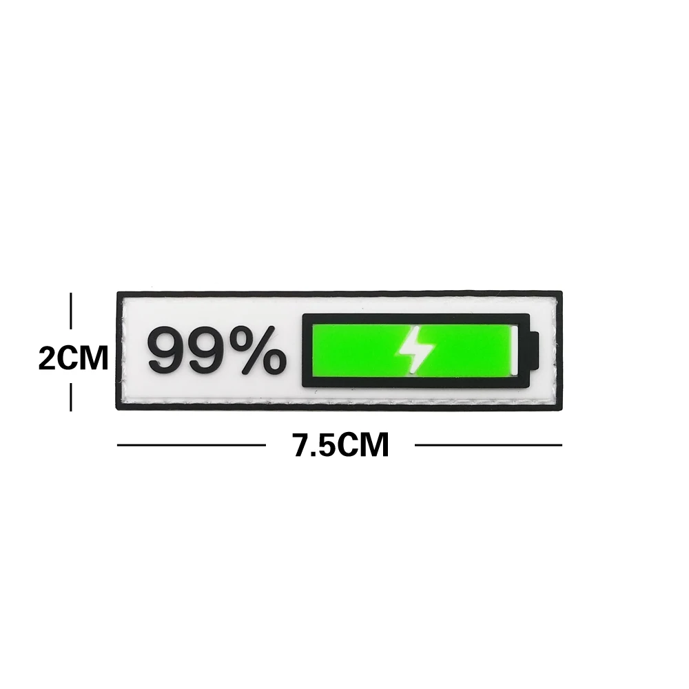 Power display Вышивка Патчи волшебные наклейки боевой дух нарукавник заряд 99% 1% нашивка значок для одежды рюкзак