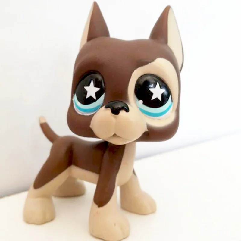 2.3'' Dane Dog Chocolate Star Eyes Animals Kids Toys  Littlest Pet Shop LPS 817 