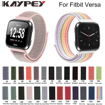

Nylon Bands for Fitbit Versa Replacement Breathless Soft Loop Strap Sport Wristbands for Versa bracelet watchband accessories