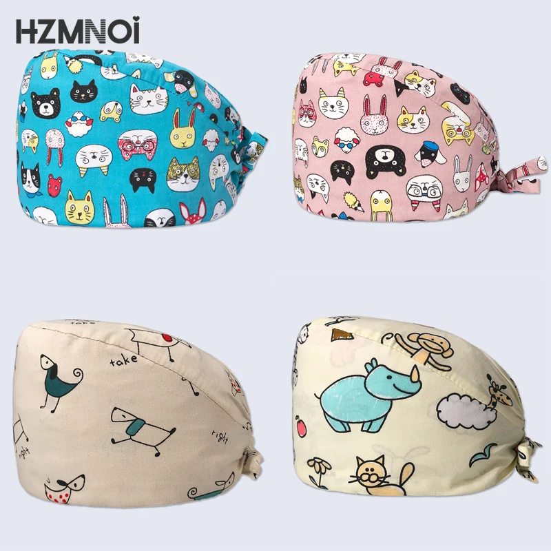 2021 New Lady Nurse Cap Doctor Surgical Pet Hospital Surgeon Dentist Sweat-absorbent Dust-proof Cotton Scrub | Тематическая одежда