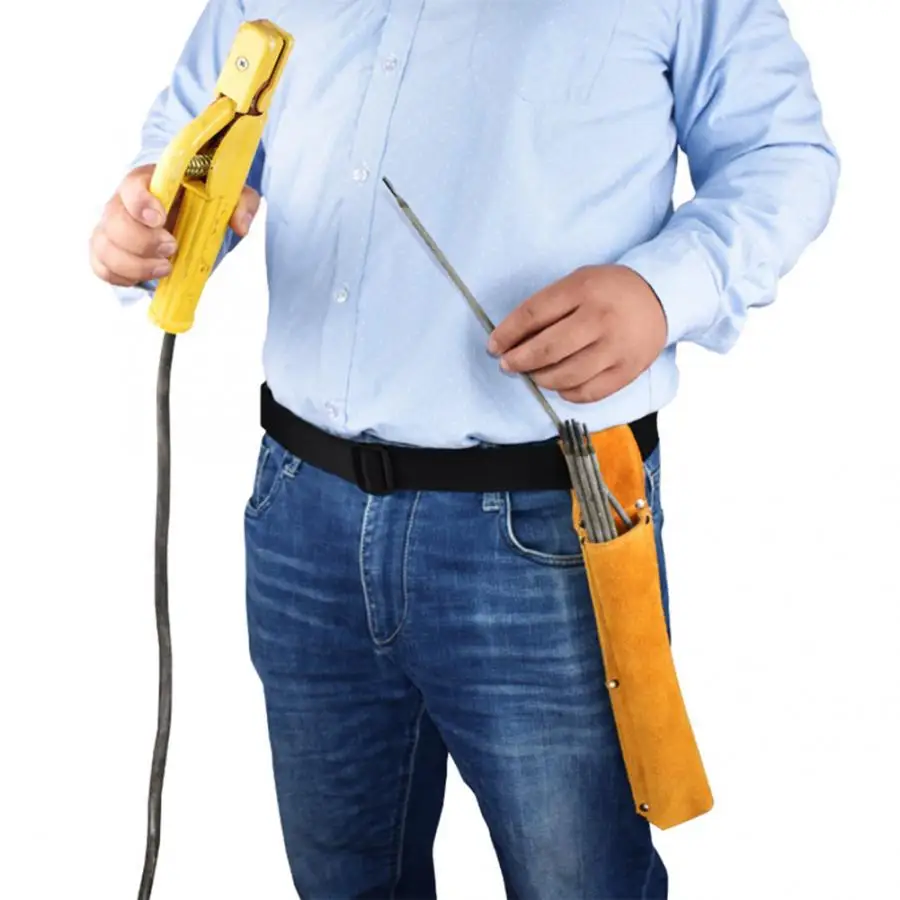 

Welding Rod Holder Wearable Thickened Cowhide Anti-Scald Welder Hardware Tool Waist Bag Wear Resistant Waist Belt Tool Pouch Bag