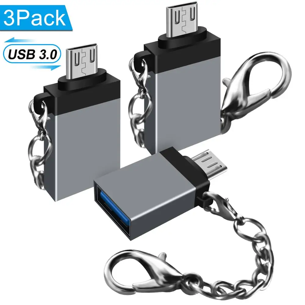 Переходник ANSEIP [3 шт. в упаковке] адаптер OTG Micro B с USB 3 0 на b коннектор для зарядки и