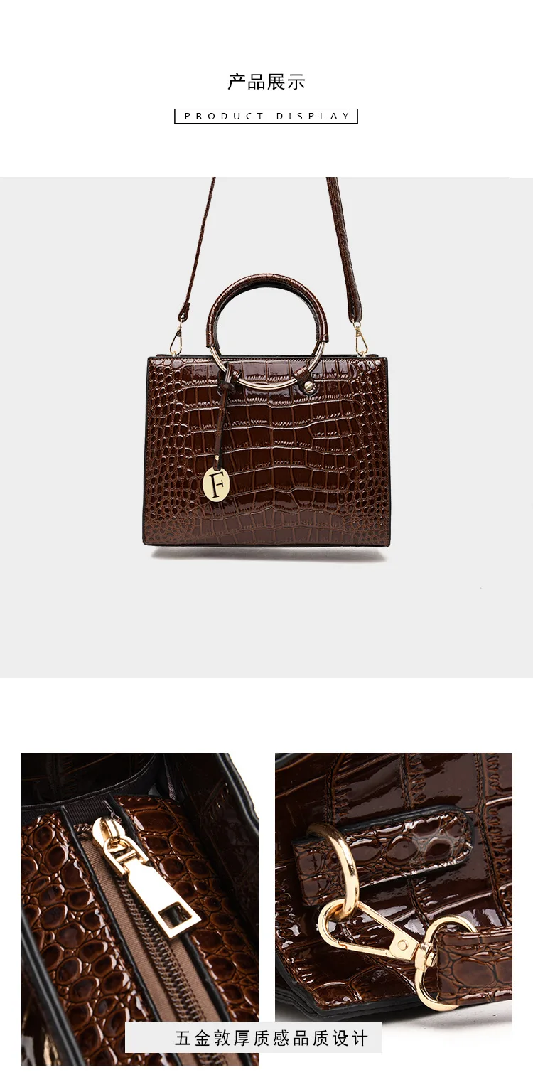 Alligator Pattern Women Handbag Purse New Fashion PU Totes Simple Large Capacity Cross Body Bag Lady Shoulder Messenger Bag