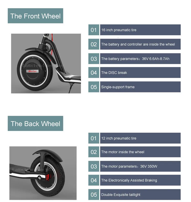 New 12 Inch Electric Kick Scooter For Adults Two Wheels Electric Scooters 36V 350W Big Tires Off Road Portable Electric Scooter (4)