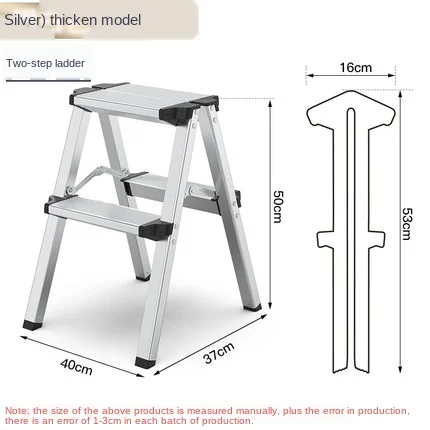50CM Herringbone Ladder Home Folding Ladder Multifunctional Two Step Stairs Mobile Portable Outdoor Project Step Stool