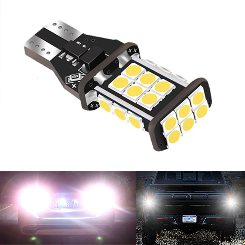 2PCS T15 W16W Super Bright 1200Lm 3030 24SMD CANBUS Car Backup Reserve Lights Bulb Tail Lamp Xenon White LED Reversing Light