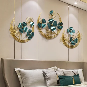 

Modern creative living room background household light luxury wall decoration bedroom wrought iron four-leaf clover