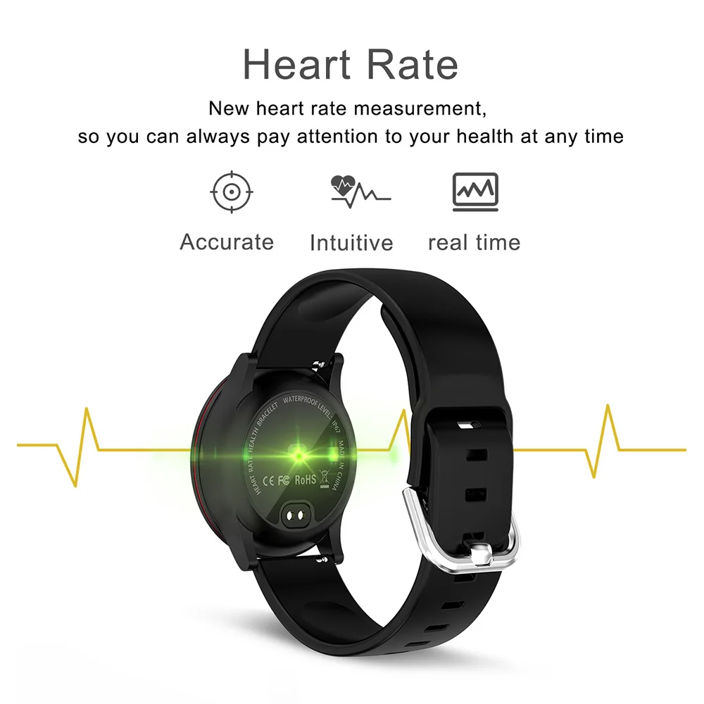 LEMFO Смарт-часы Для мужчин Для женщин полный сенсорный экран для сердечного ритма монитор прогноз погоды музыка Управление спортивные Фитнес трекер часы