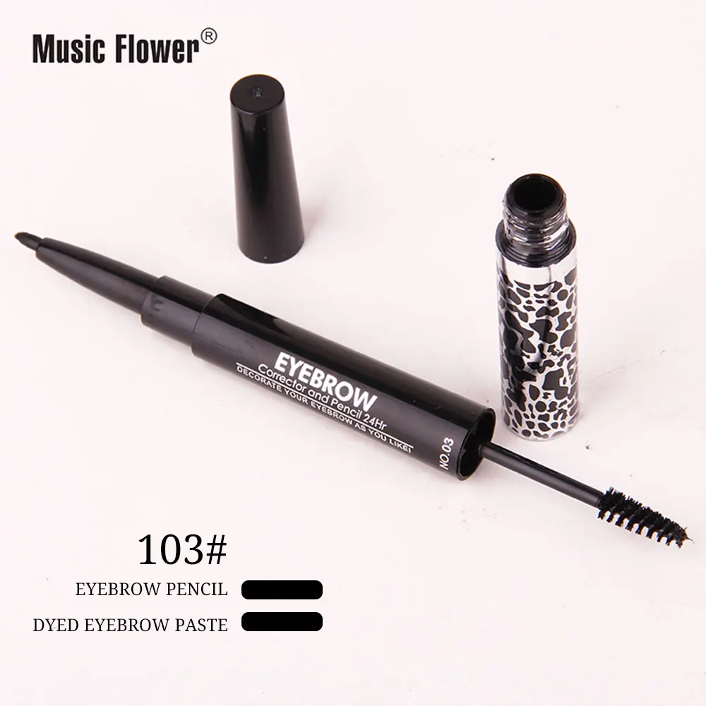 Music Flower 2 в 1 карандаш для бровей Водонепроницаемый анти-пот легко обесцветить бровей 2 в 1, карандаш для бровей, макияж, высокая керамическая - Цвет: 2251-03