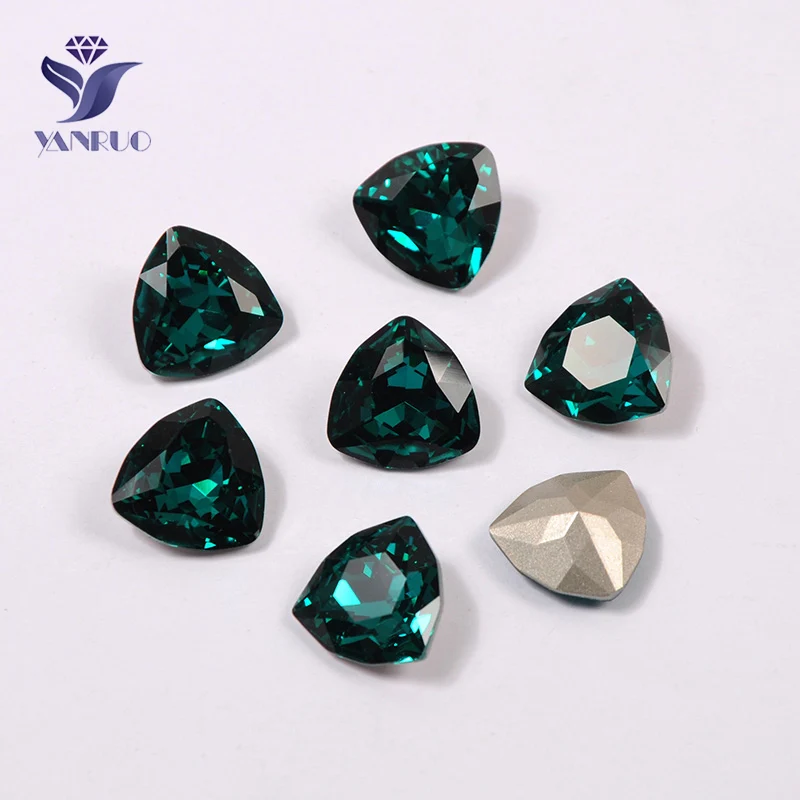 Blue Zircon Yanruo 4706 треугольный заостренный горный хрусталь стекло кристалл аппликация камни для одежды украшение обувь со стразами - Цвет: Blue Zircon