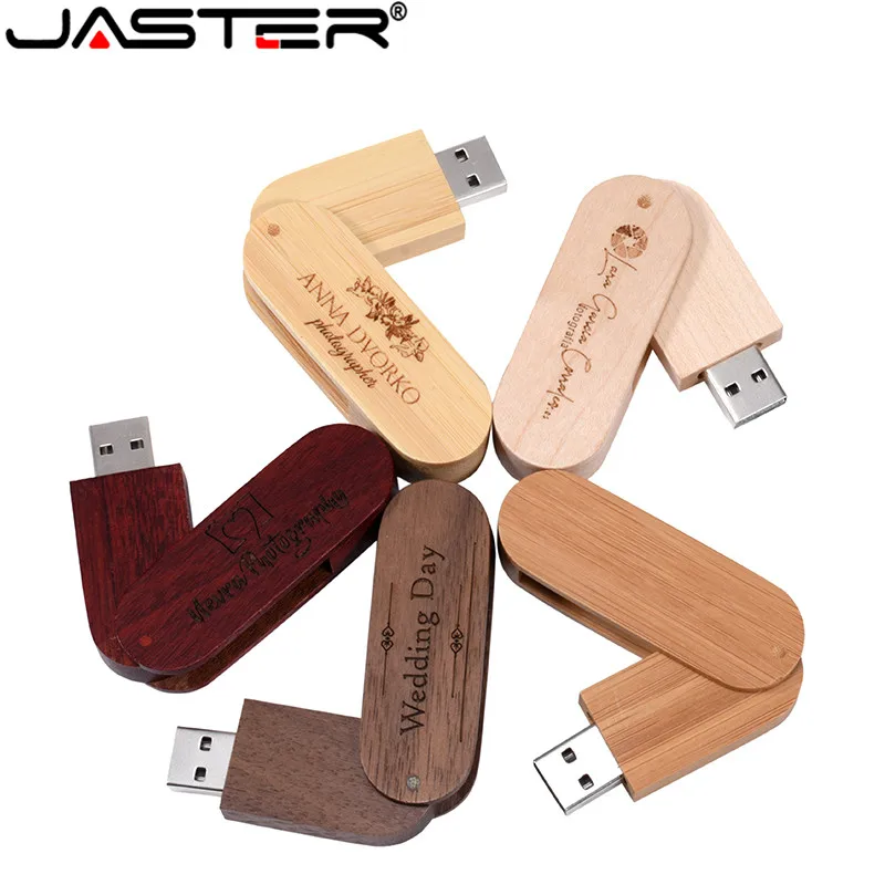 JASTER 5 цветов на заказ бамбук Орех Деревянный логотип usb флэш-накопитель 4 ГБ 8 ГБ 16 ГБ 32 ГБ usb2.0 фотография 64 Гб лучший подарок