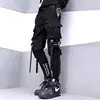 Hip Hop Men Ribbons Cargo Pants Fashion Harajuku 2022 New Elastic Waist Casual Streetwear Mens Joggers Trousers Black ► Photo 1/5